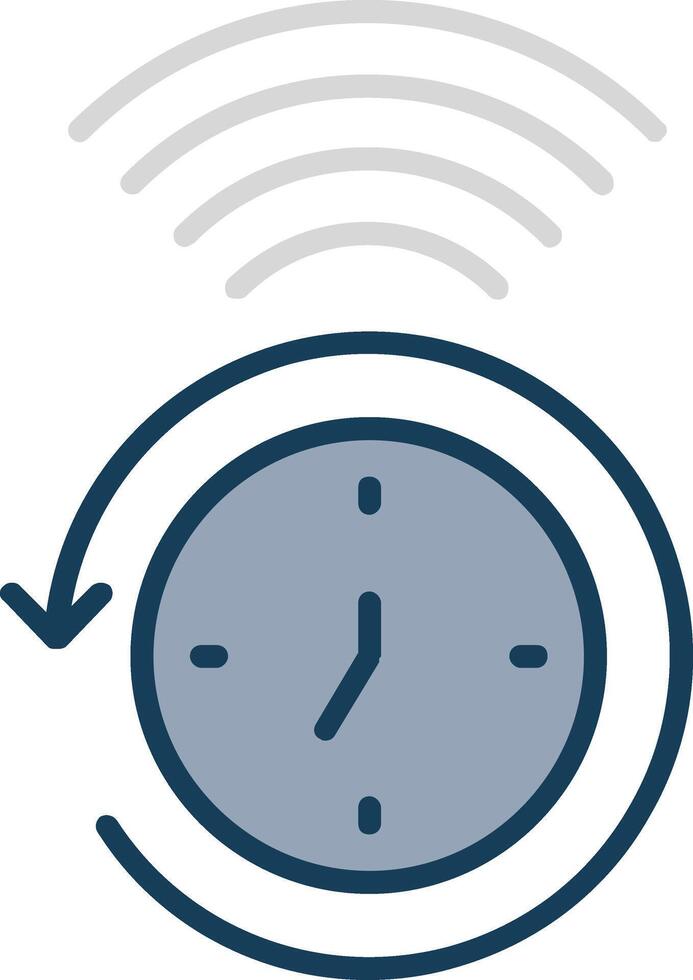 Clock Line Filled Grey Icon vector