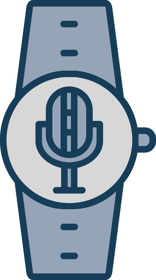 Microphone Line Filled Grey Icon vector