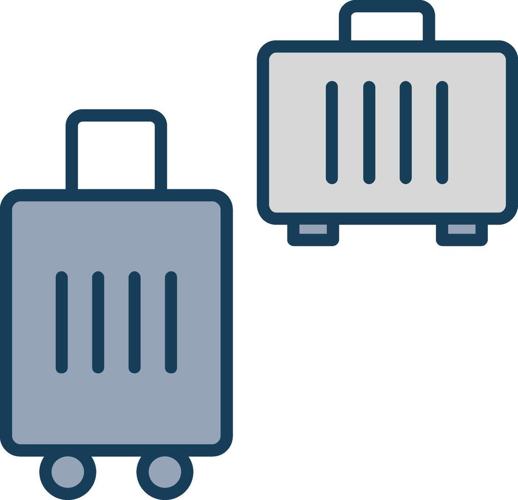 Suitcases Line Filled Grey Icon vector
