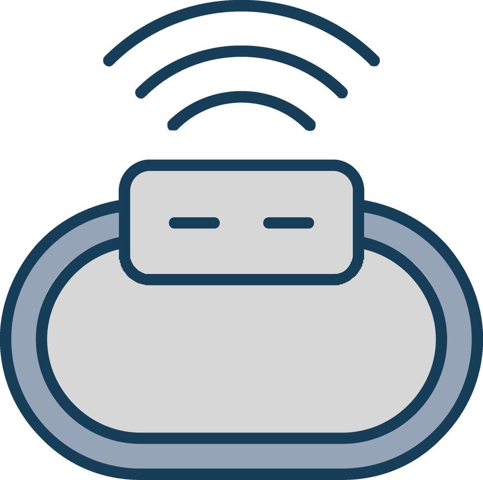 Wireless Line Filled Grey Icon vector