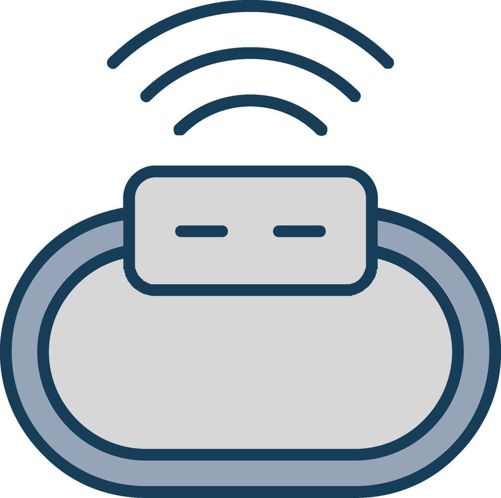 Wireless Line Filled Grey Icon vector