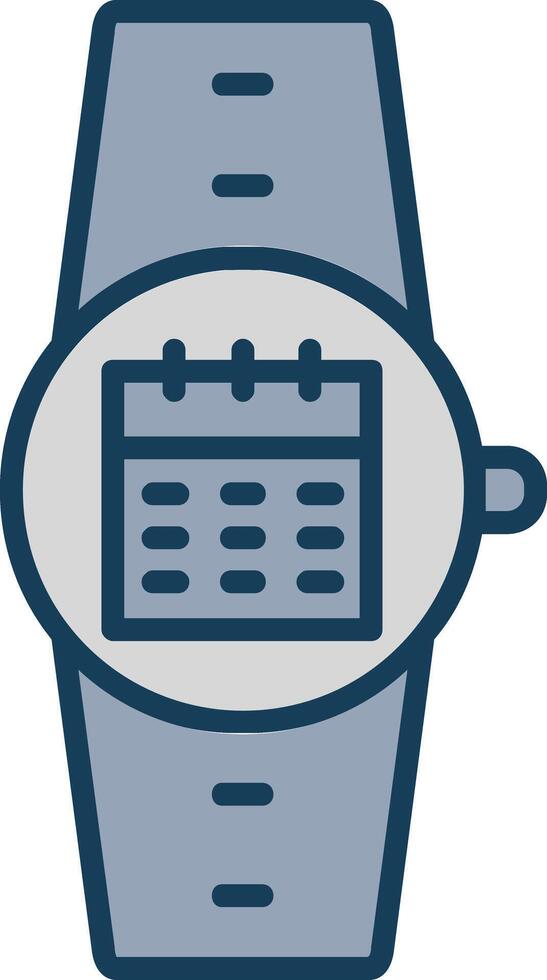 Calendar Line Filled Grey Icon vector