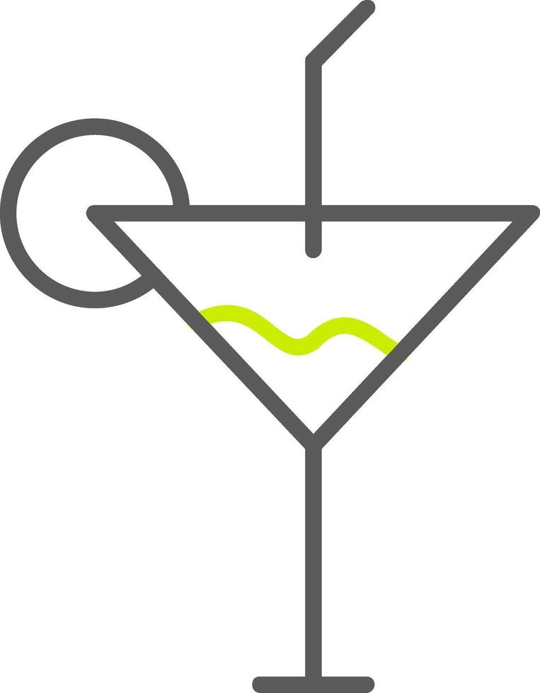 Cocktail Line Two Color Icon vector