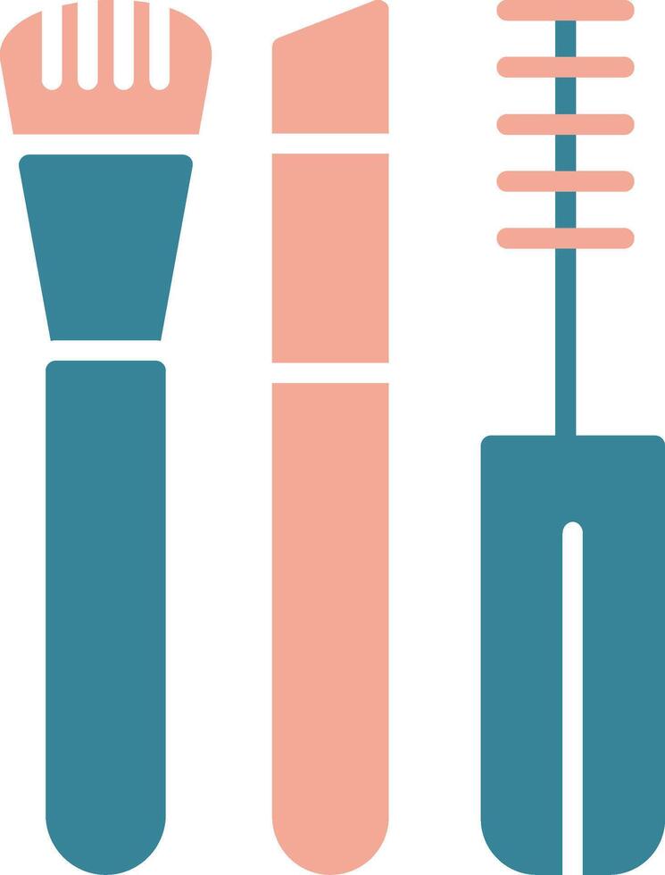 Makeup Brushes Glyph Two Color Icon vector
