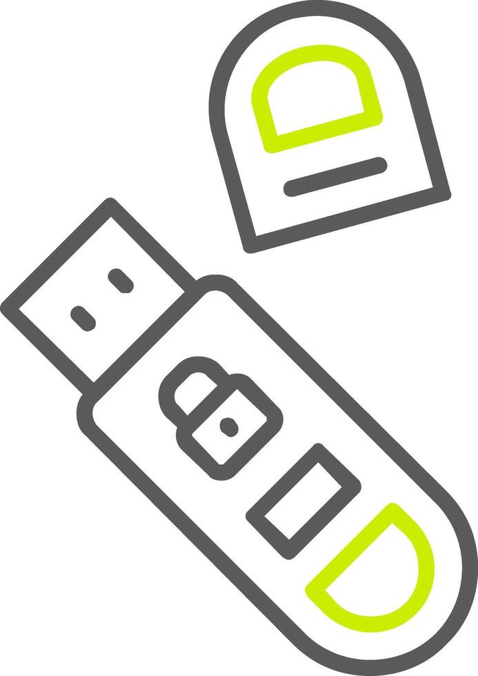 Usb Line Two Color Icon vector