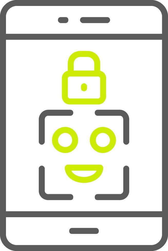 Facial Recognition Line Two Color Icon vector