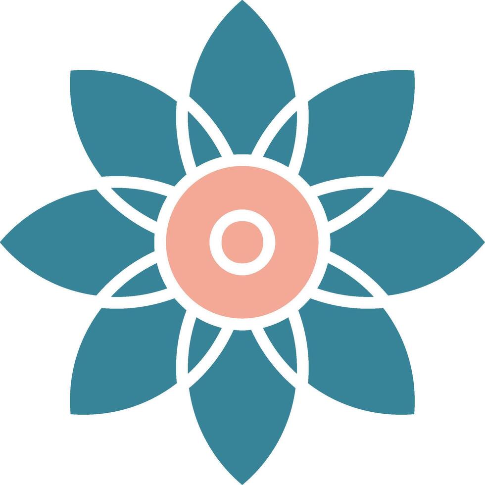 Flower Glyph Two Color Icon vector