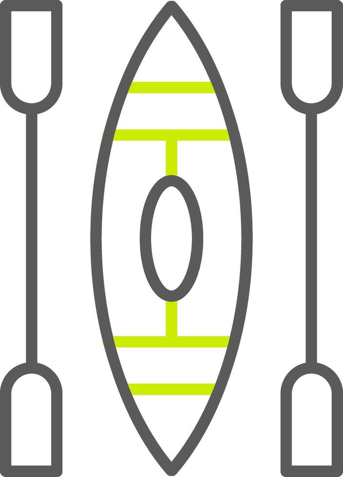 Canoe Line Two Color Icon vector