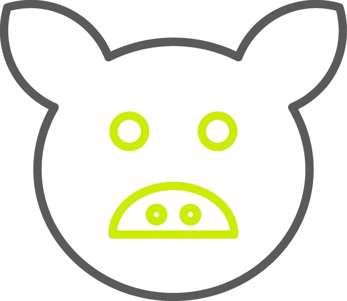 Pig Line Two Color Icon vector