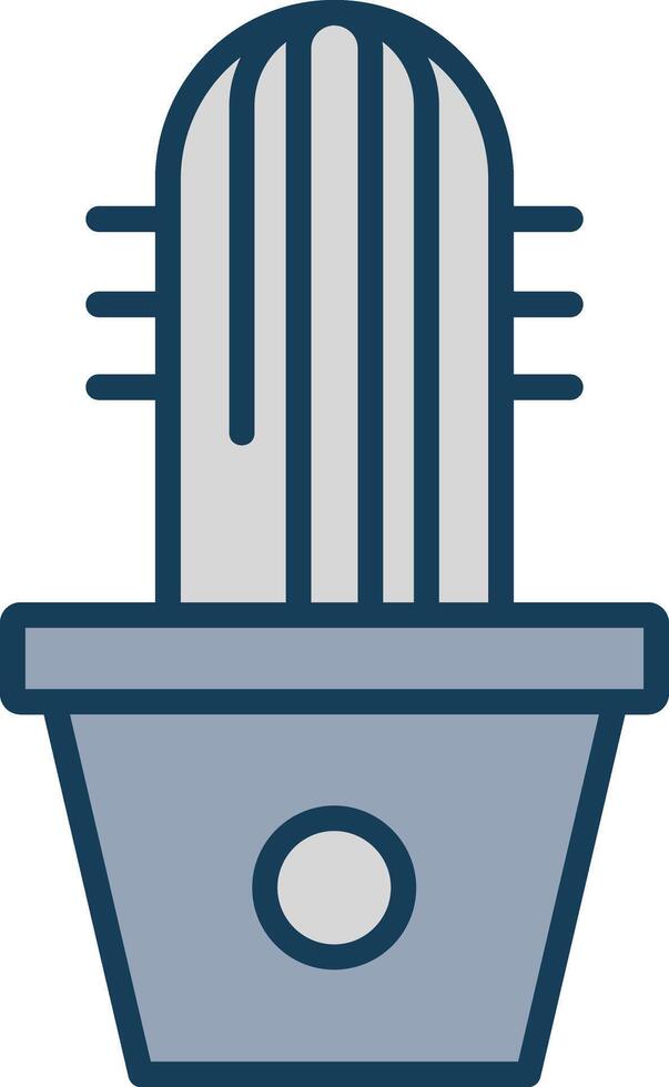 Succulent Line Filled Grey Icon vector