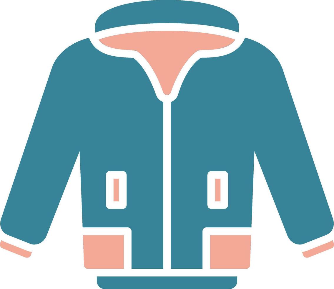 chaqueta glifo icono de dos colores vector