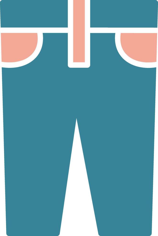 Jeans Glyph Two Color Icon vector
