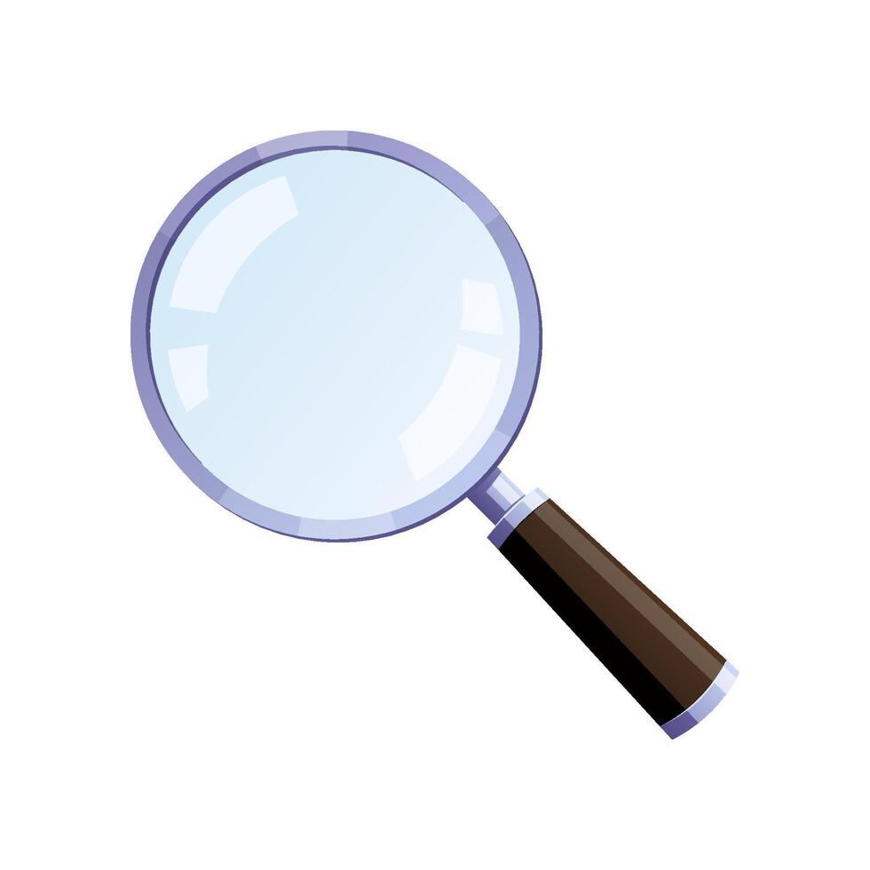 Magnifying glass isolated on white background. vector