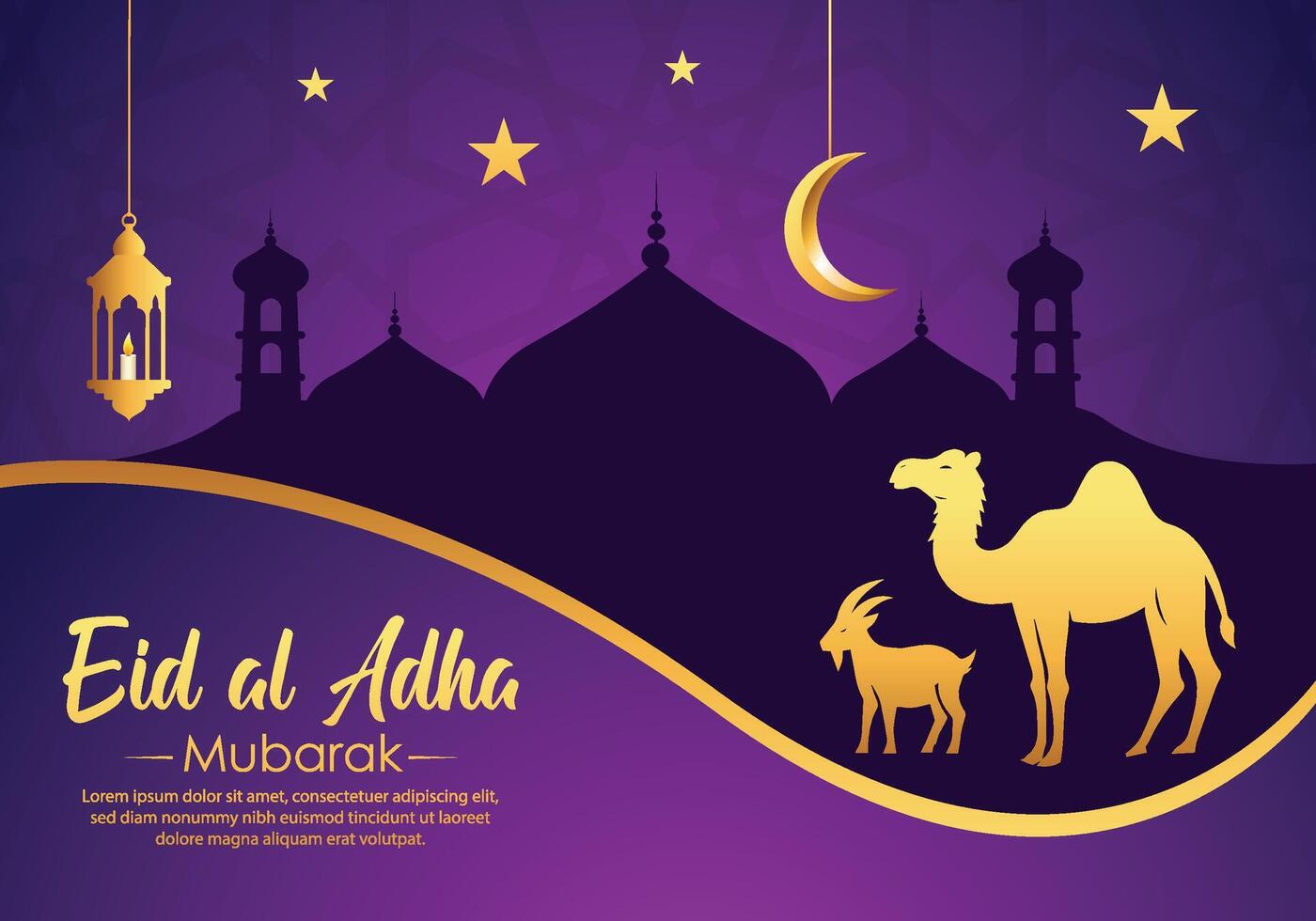 Eid al Adha Mubarak Islamic social media Post template vector