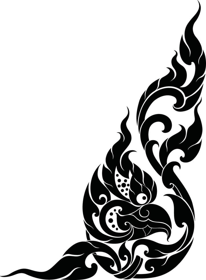 Thai Patterns in Silhouette Style for Decoration vector