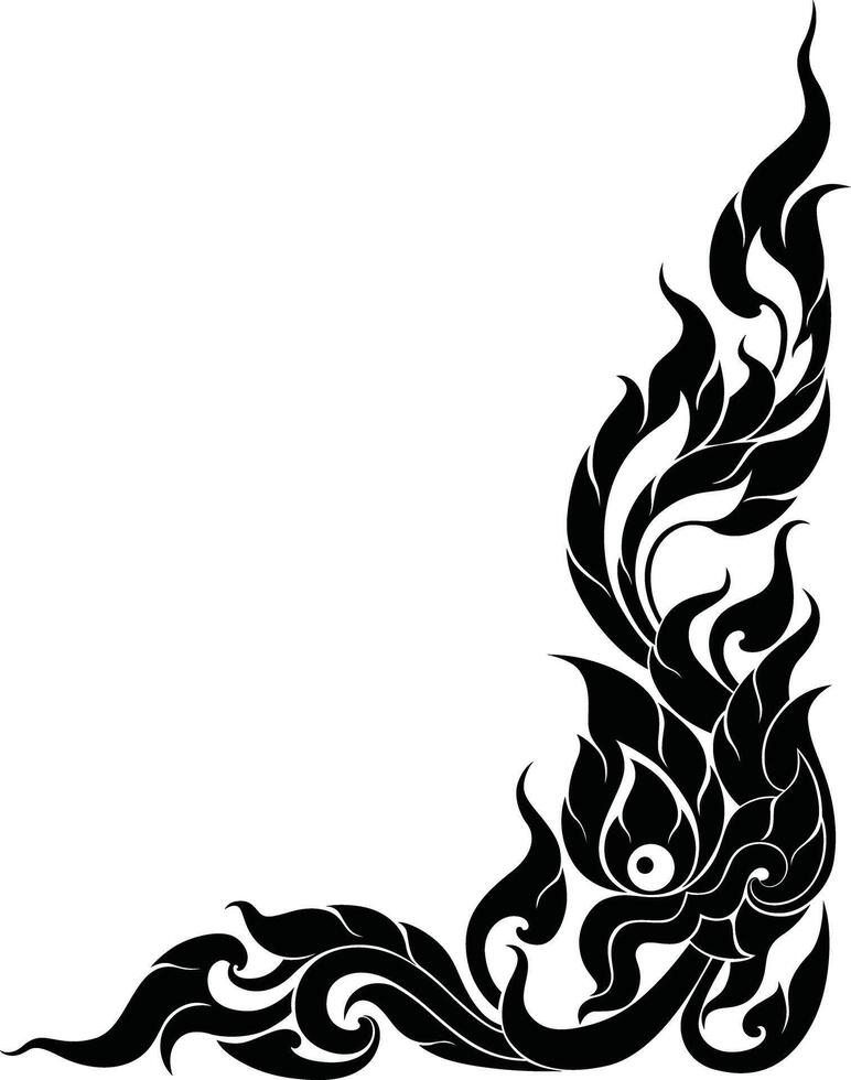 Thai Patterns in Silhouette Style for Decoration vector