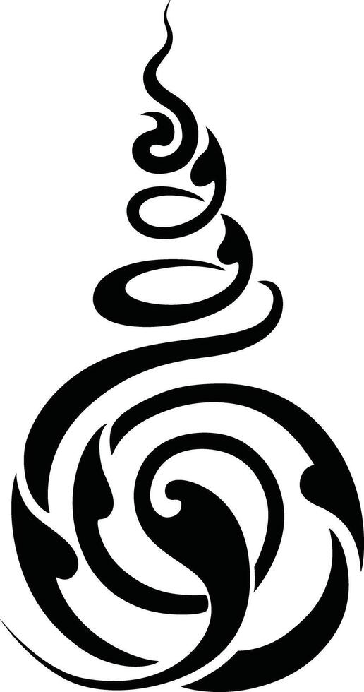 Unalome of Silhouette Decoration with Thai Art Pattern in a Religious Setting Buddhist and Hindu art and Ornament are Beautiful Examples of Traditional Asian Culture vector
