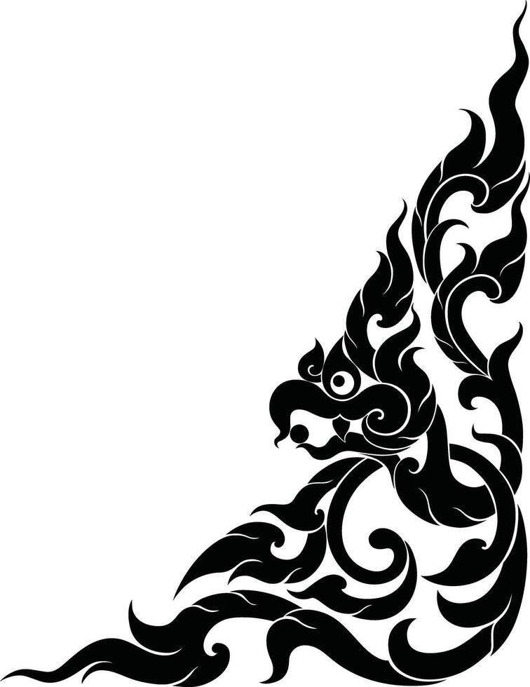 Thai Patterns in Silhouette Style for Decoration vector