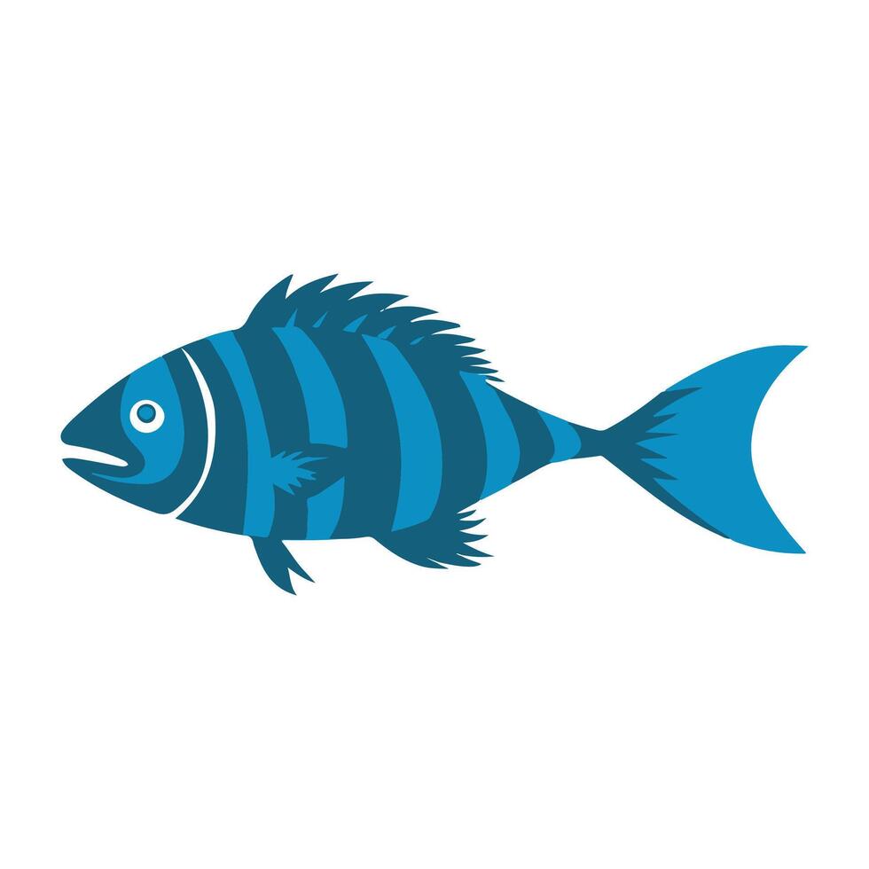 fish draw for t shirt design vector