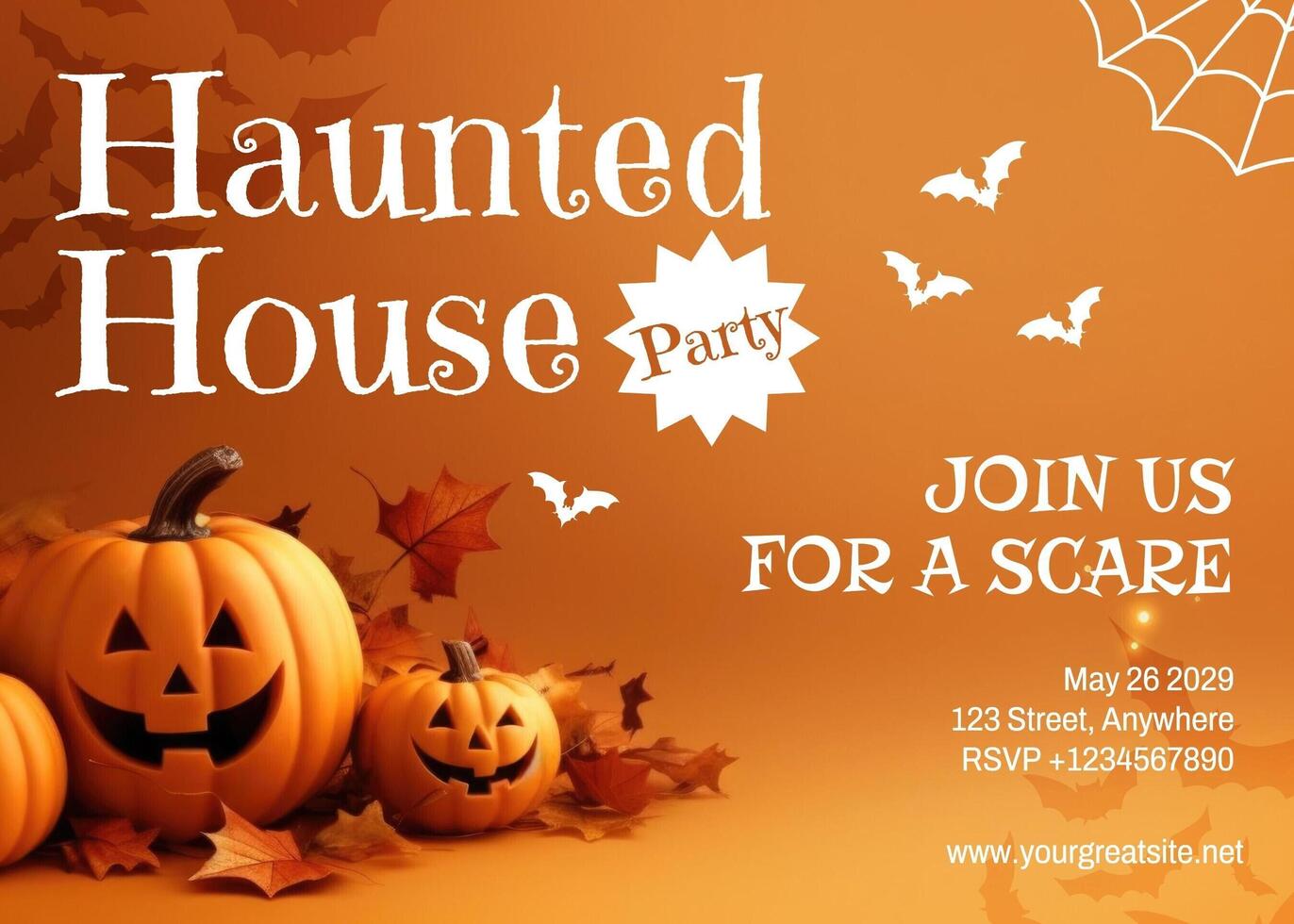 Haunted House Party Greeting Card template