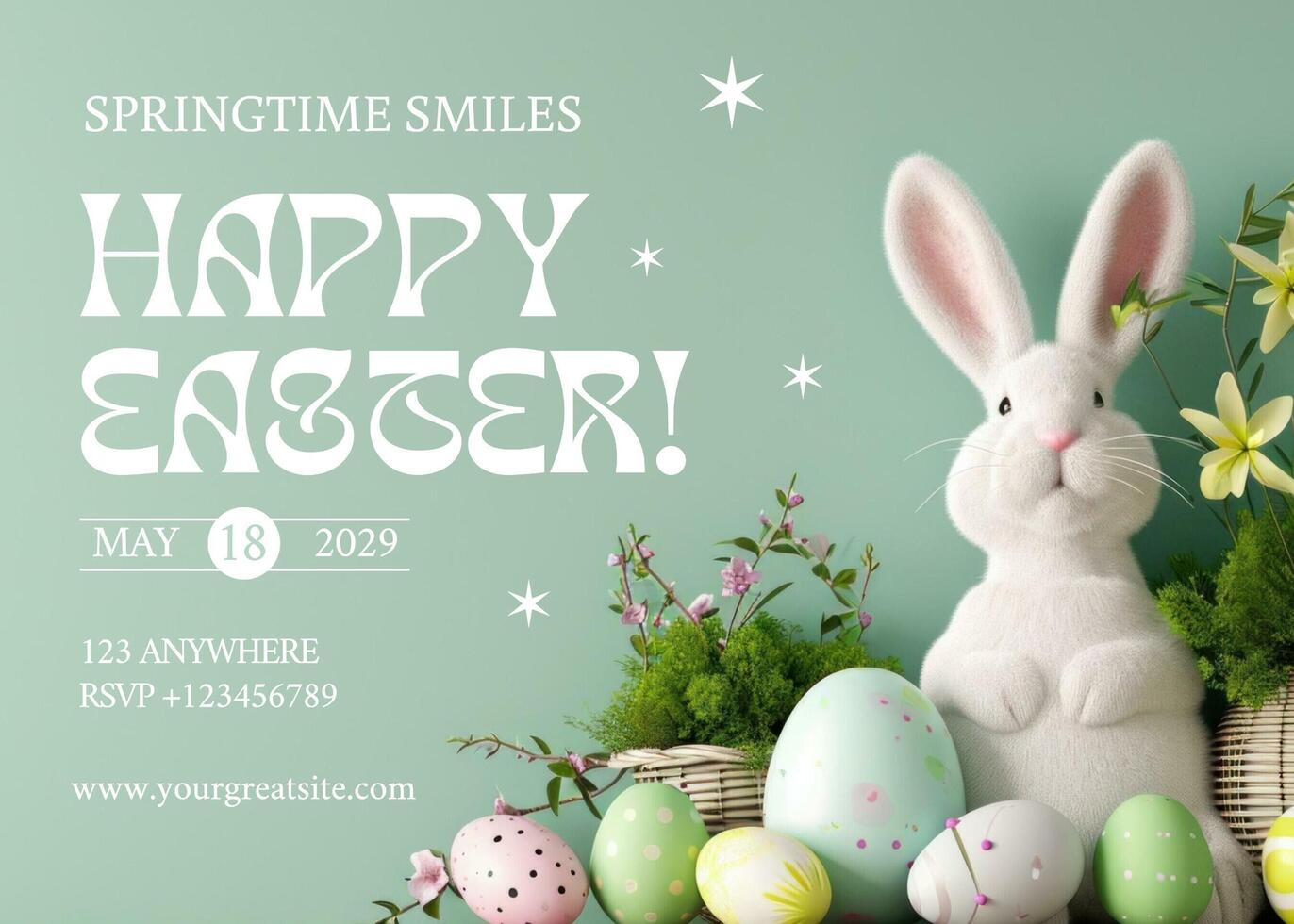 Spring Smiles Easter Greeting Card template