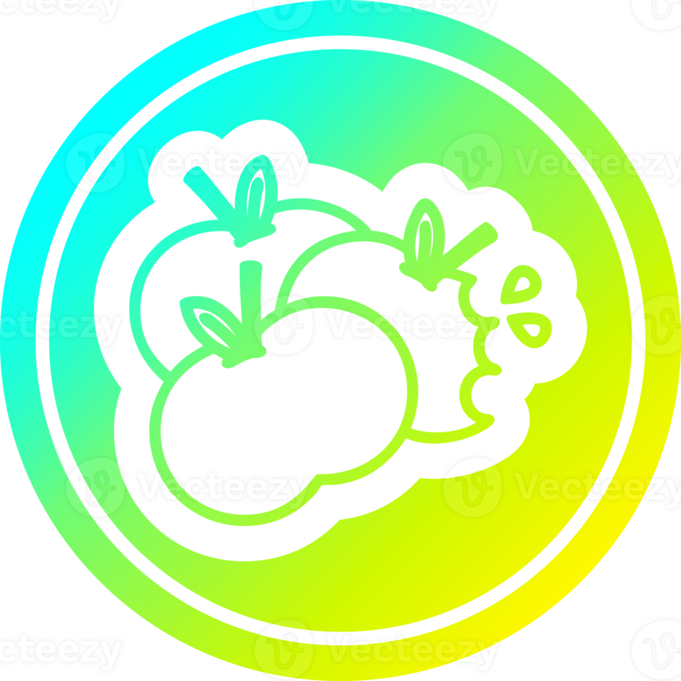 juicy apples circular in cold gradient spectrum png