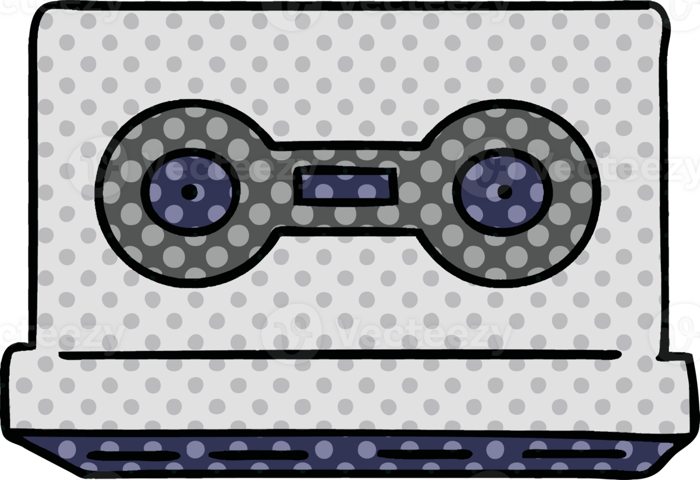 cartoon doodle of a retro cassette tape png