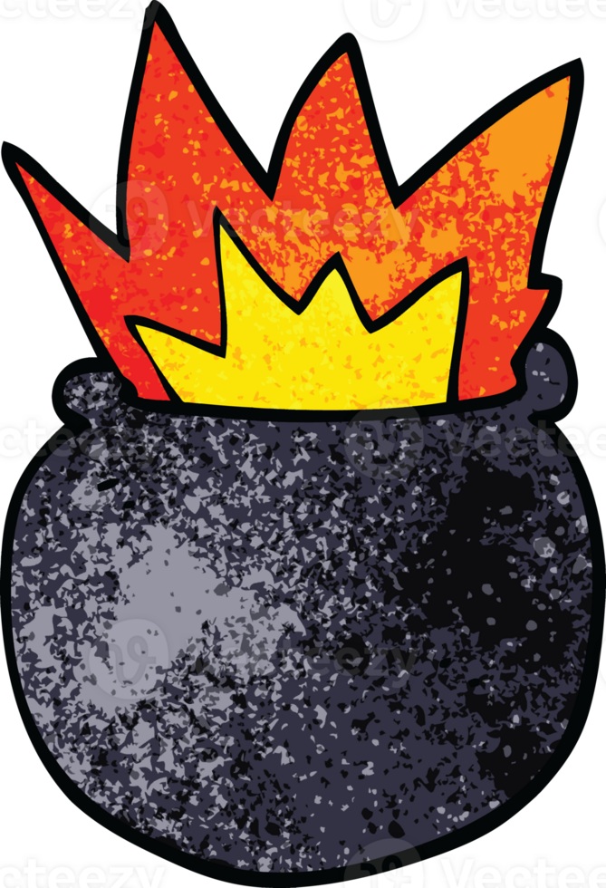 cartoon doodle exploding cauldron png