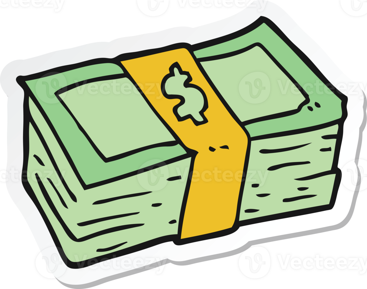 sticker of a cartoon cash png