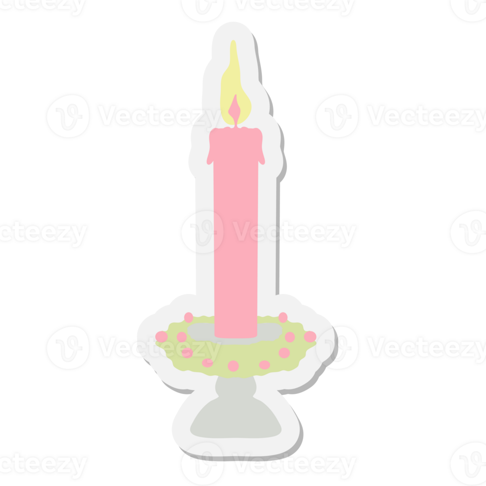 burning candle sticker png