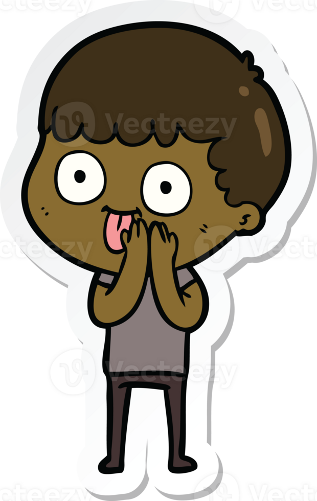 sticker of a cartoon man staring png