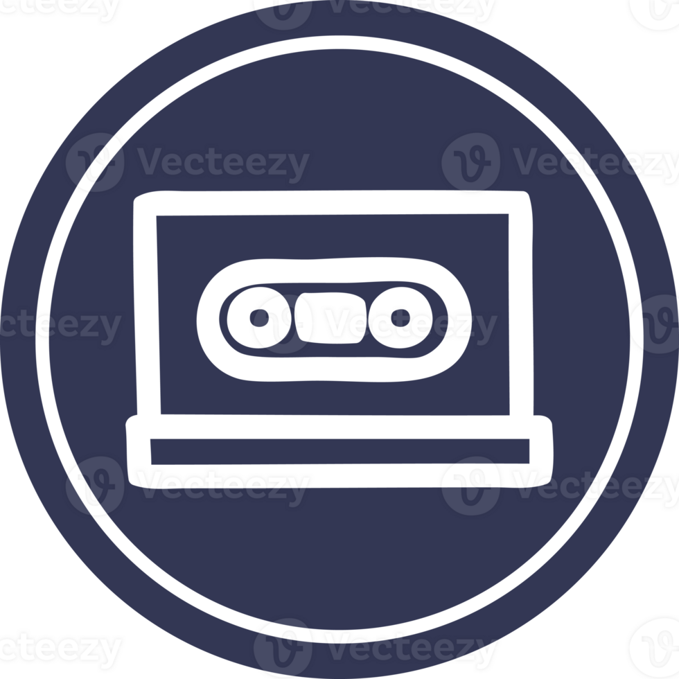 cassette tape circular icon symbol png