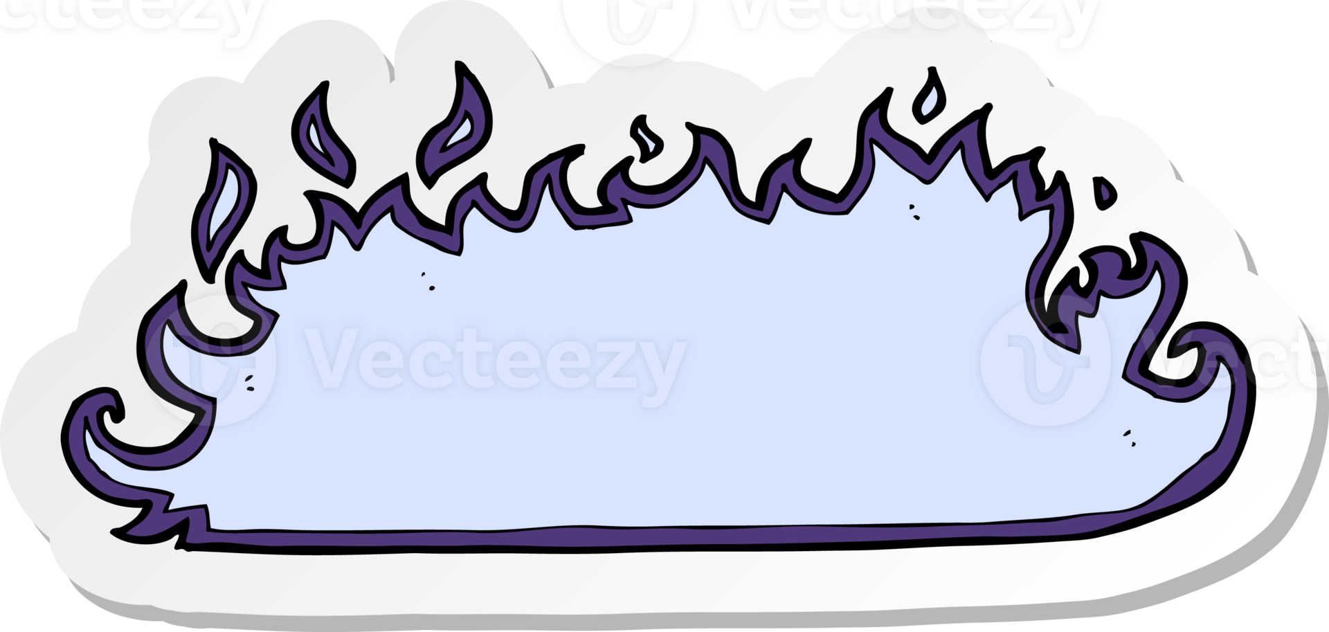 sticker of a cartoon spooky fire border png