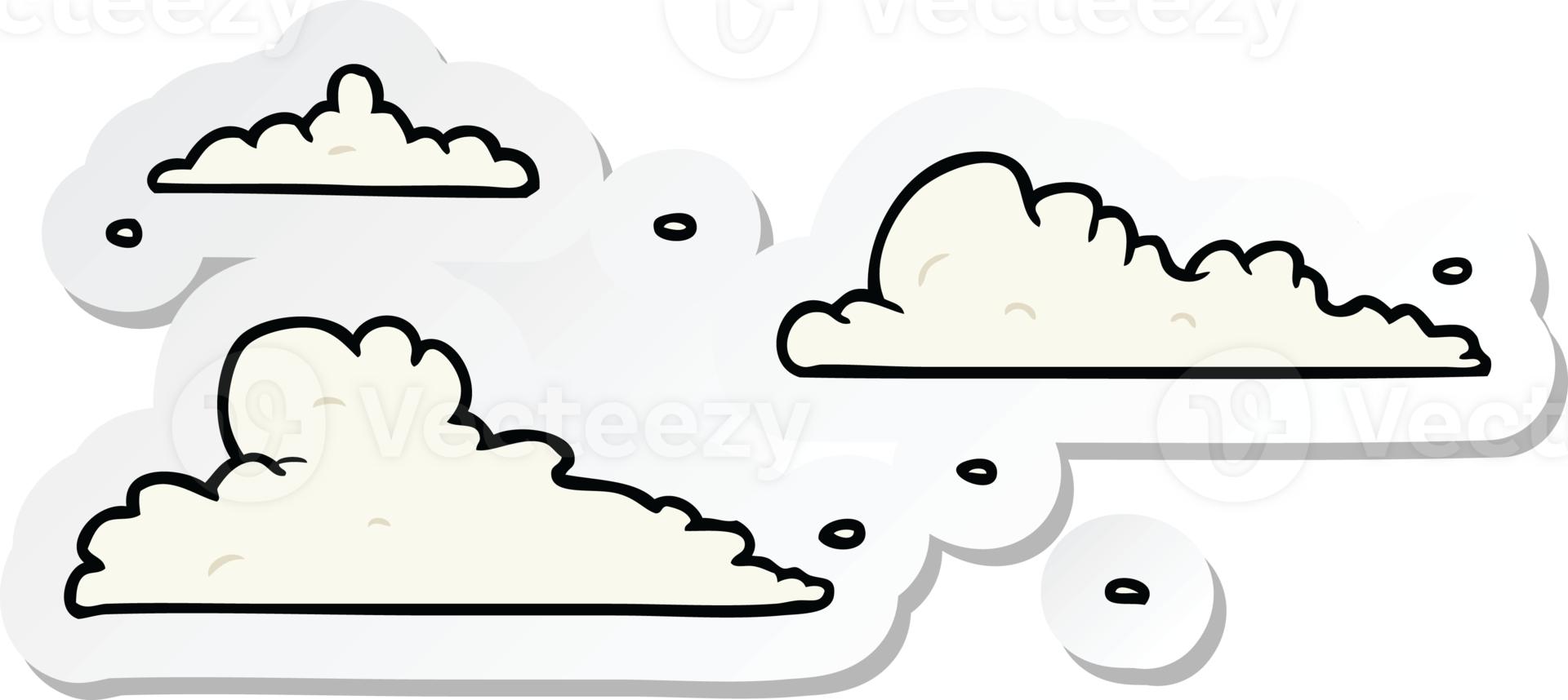 sticker of a cartoon clouds png