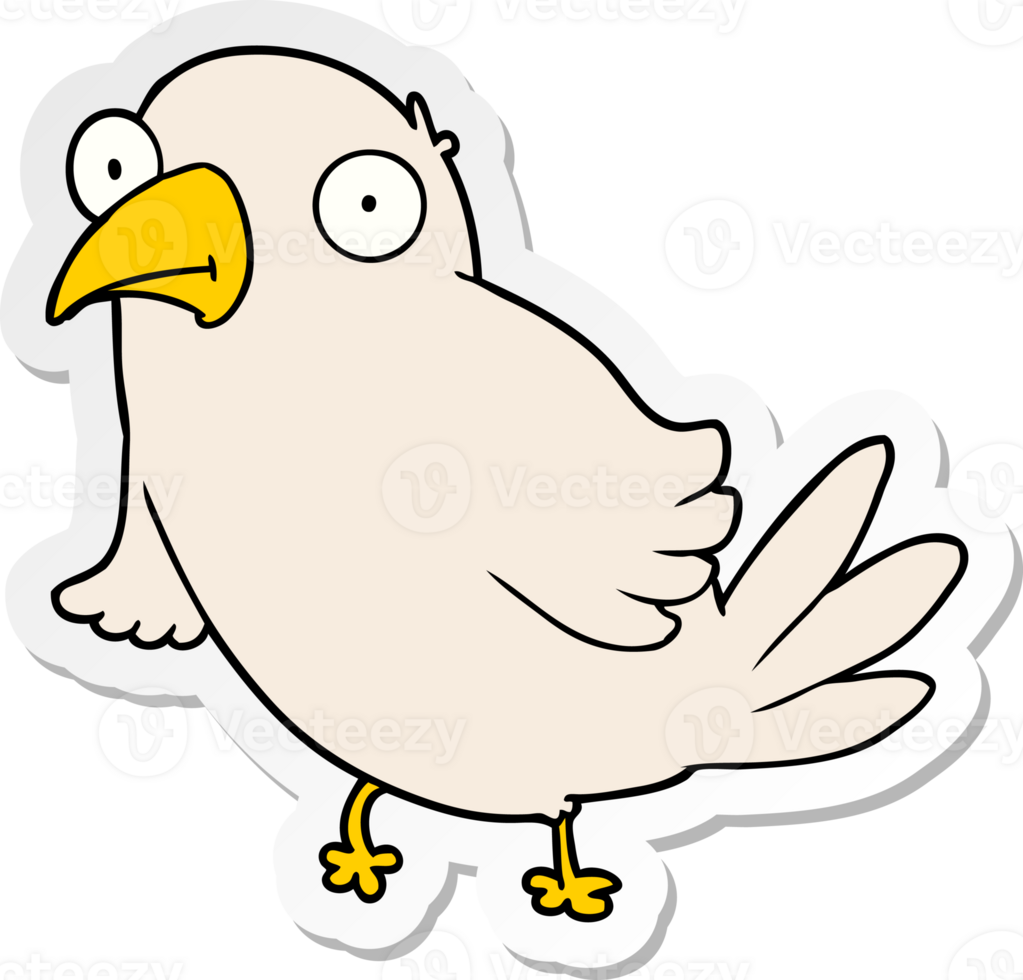 distressed sticker of a cartoon bird png