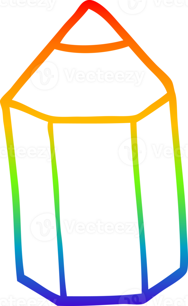 rainbow gradient line drawing of a cartoon colored pencil png