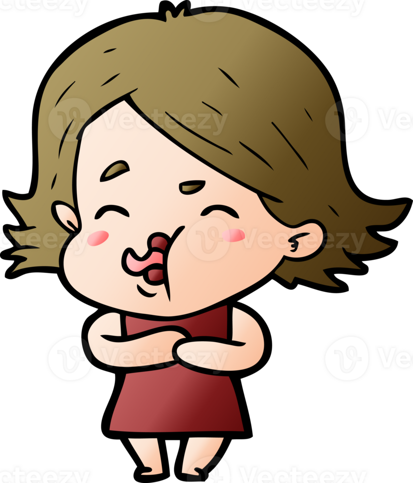 cartoon girl pulling face png