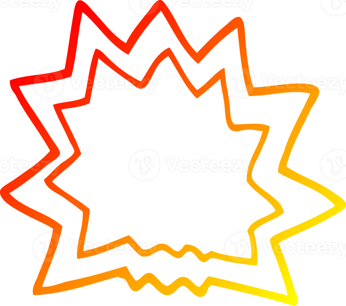 warm gradient line drawing of a cartoon explosion png