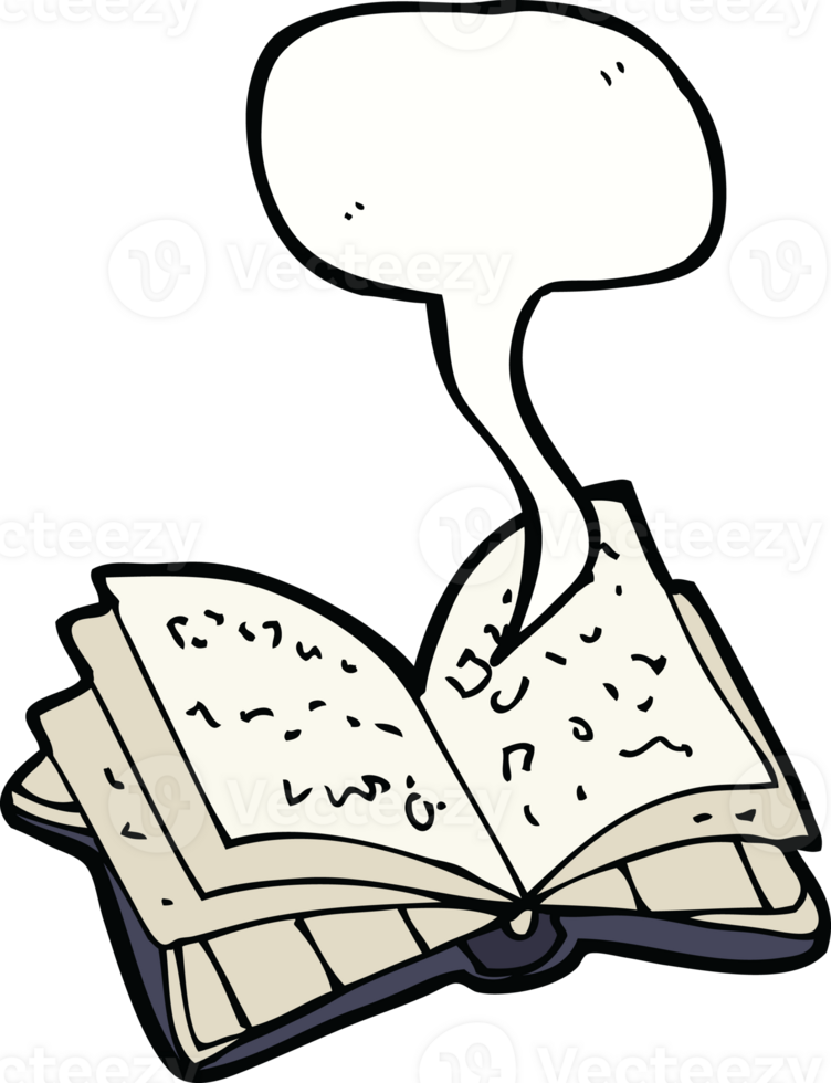 cartoon open book with speech bubble png