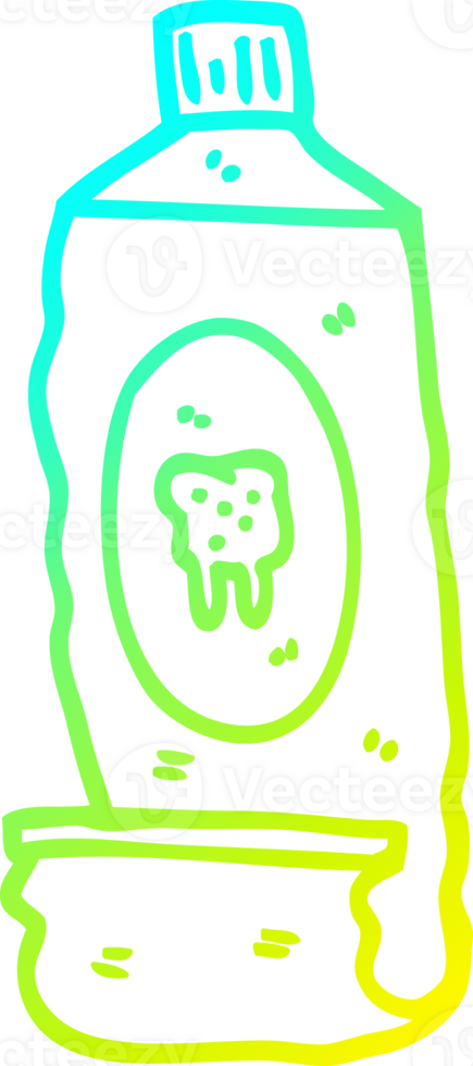 cold gradient line drawing of a cartoon toothpaste png