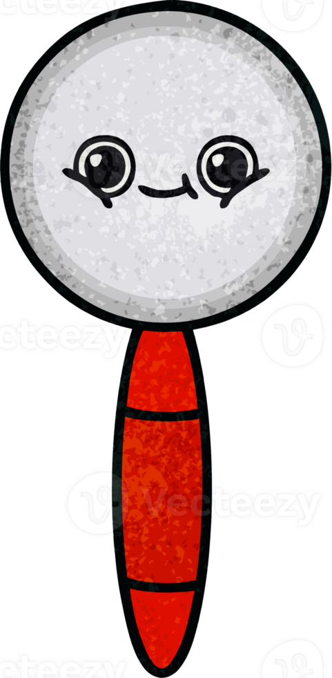 retro grunge texture cartoon of a magnifying glass png