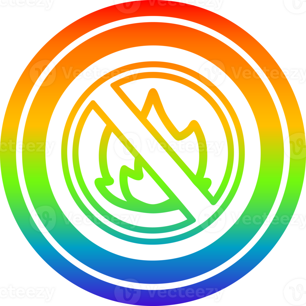no flames circular icon with rainbow gradient finish png