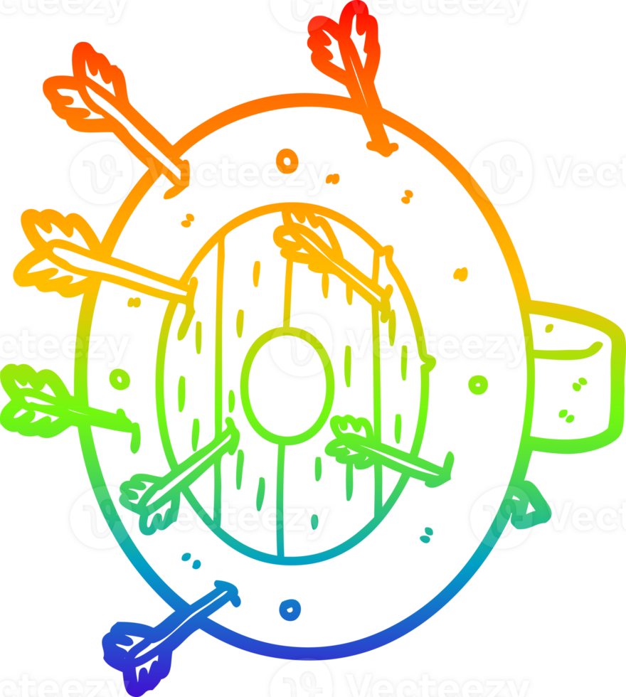 arco Iris gradiente linha desenhando do uma escudo cheio do Setas; flechas png