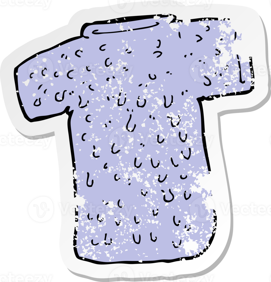 retro distressed sticker of a cartoon woolly tee png