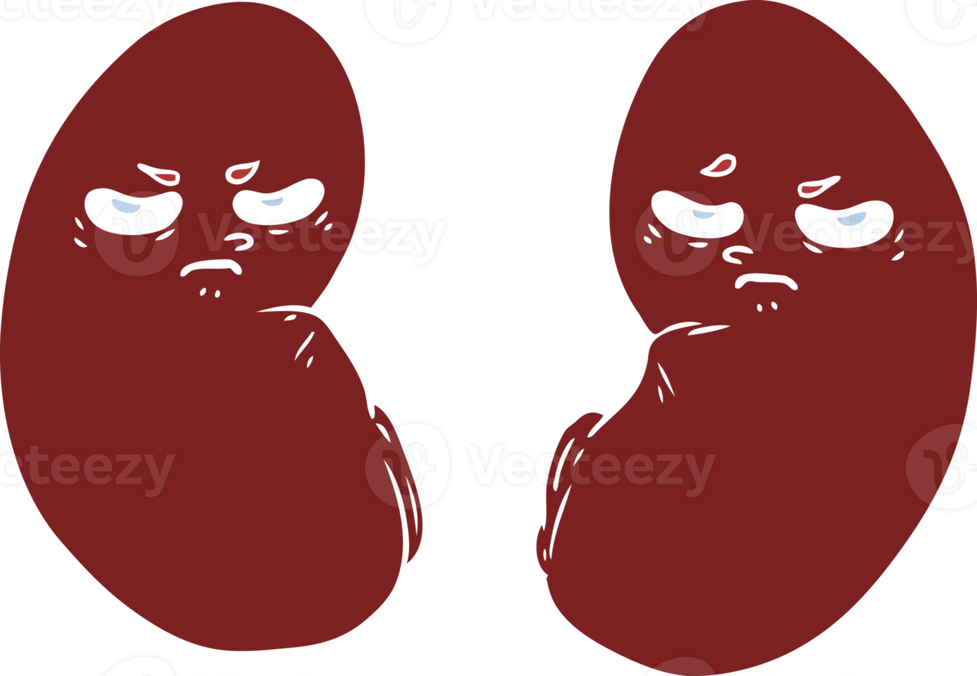 flat color style cartoon irritated kidneys png