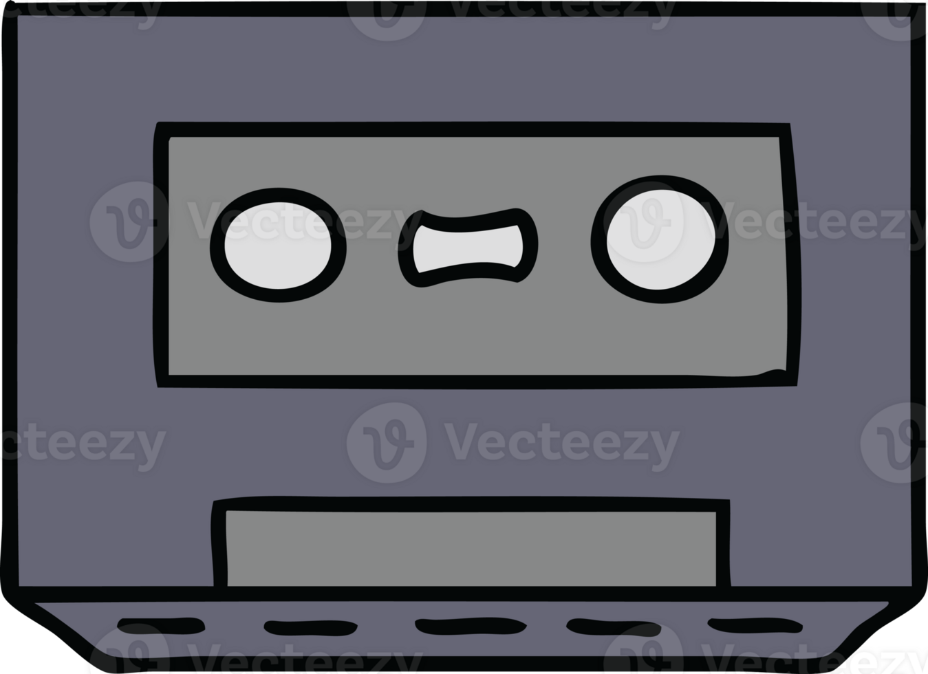 hand drawn cartoon doodle of a retro cassette tape png