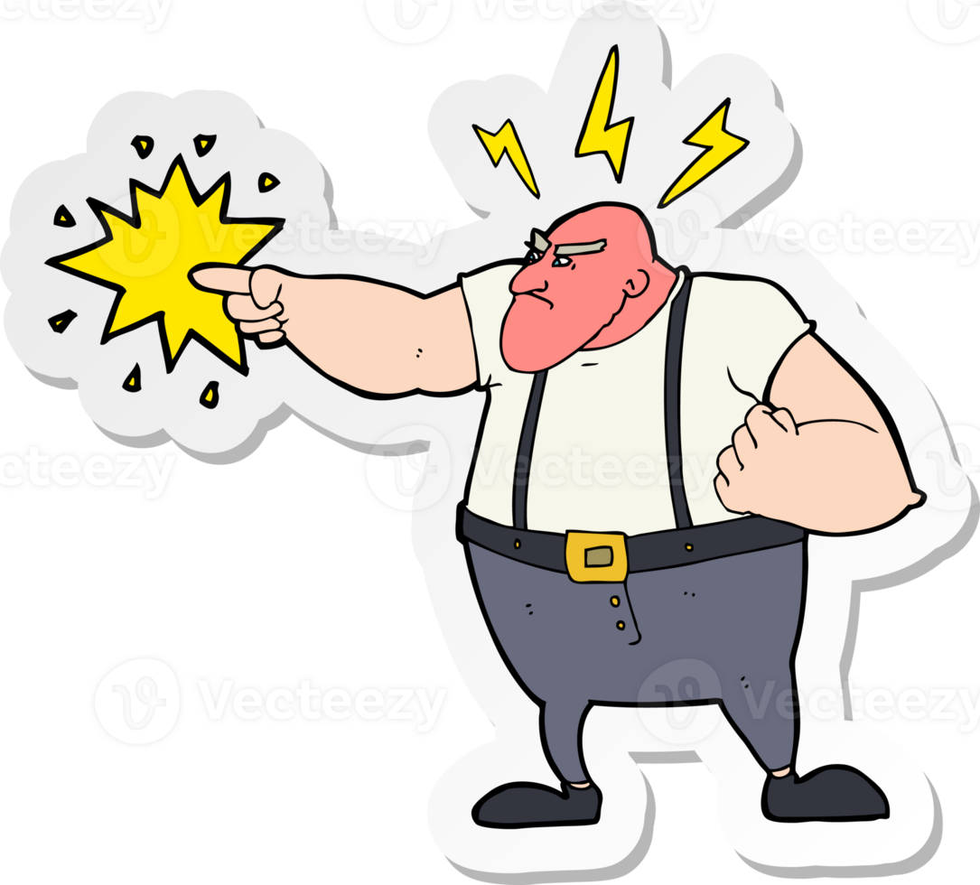 sticker van een cartoon boze man png