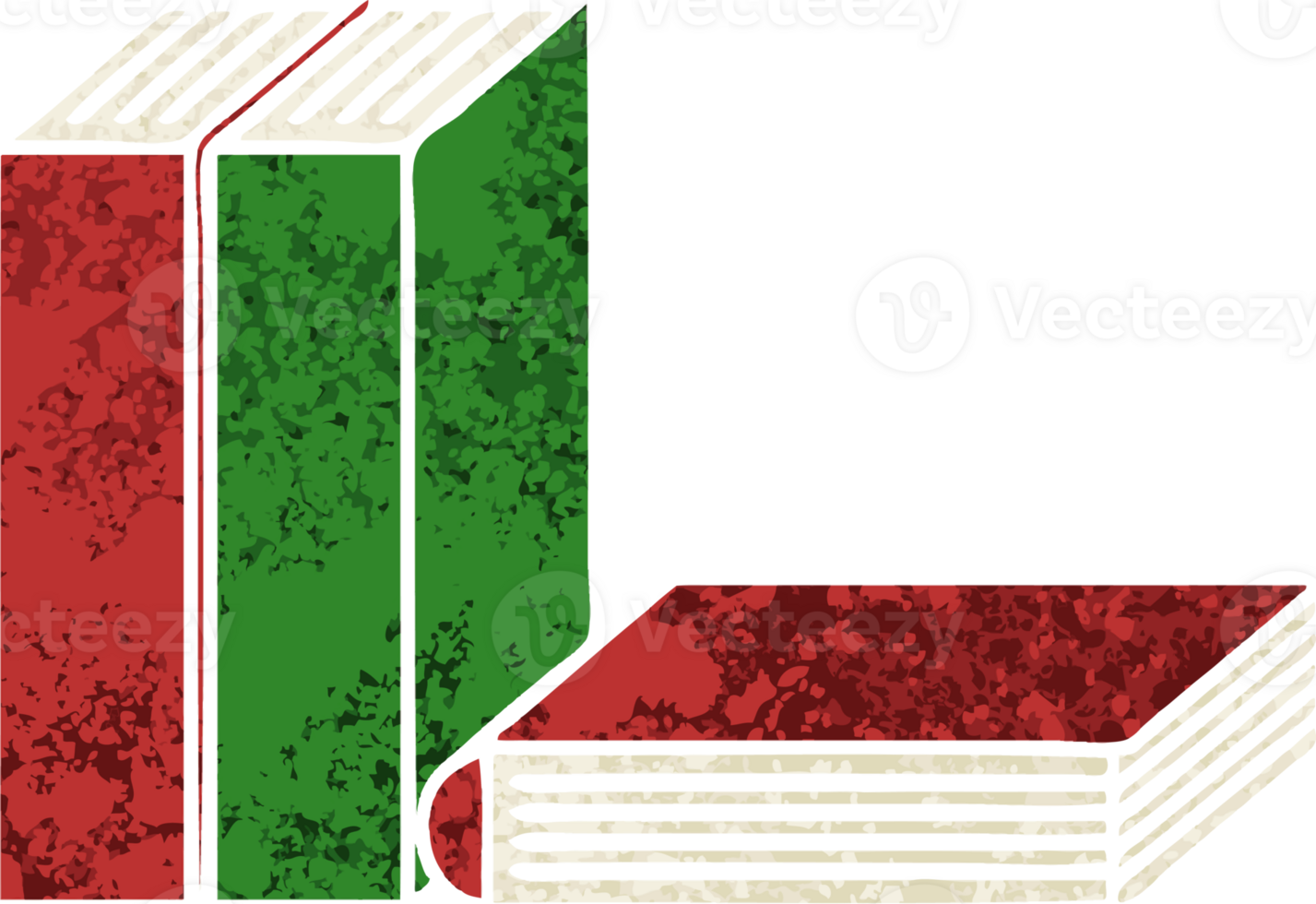 retro illustration style cartoon of a of books png