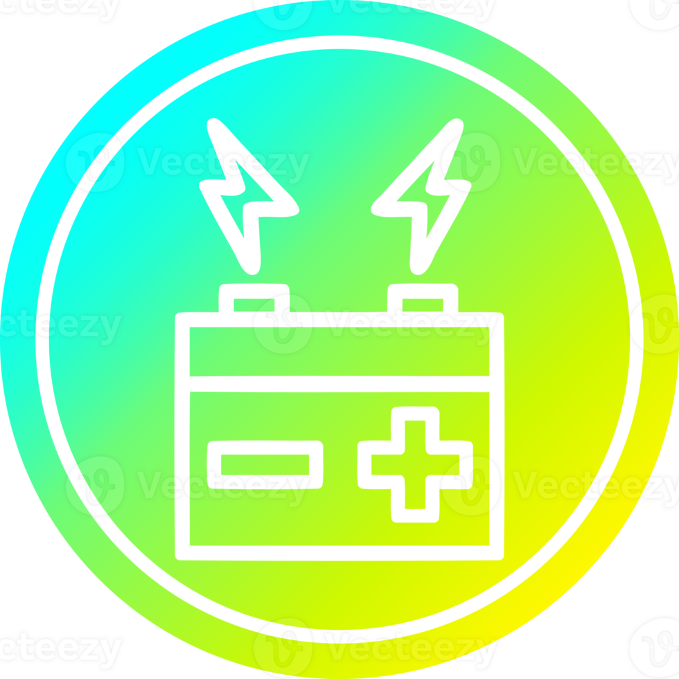 battery circular icon with cool gradient finish png