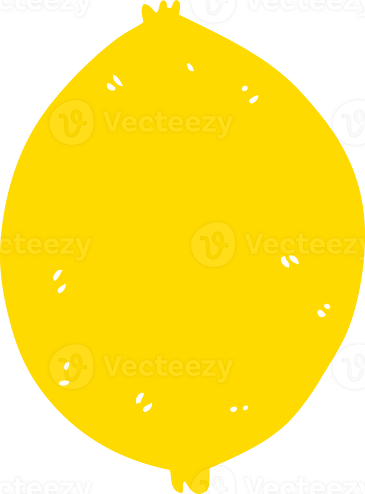 flat color style cartoon lemon png